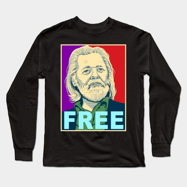 Free Assange Long Sleeve T-Shirt by BeveridgeArtworx